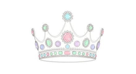 Colorful tiara with precious stones. © Ferry