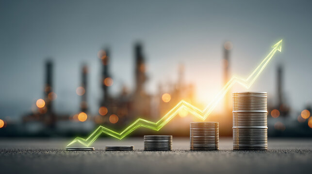 Investment growth and market trends financial sector infographic urban environment perspective economic insights