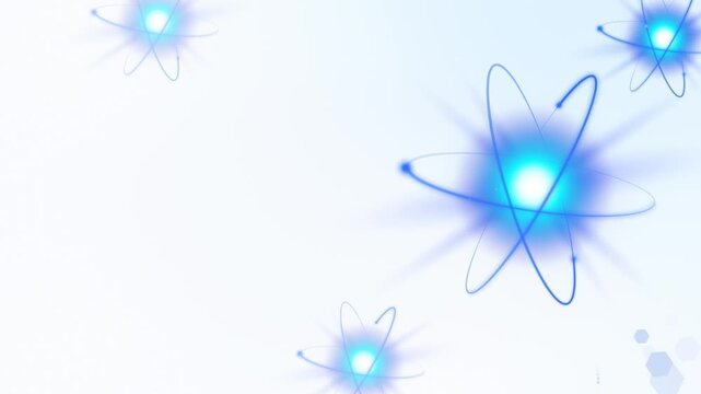 4K Modern White Quantum Background. Minimalist High-Contrast Atomic Cores for SaaS and Clean Tech Branding.