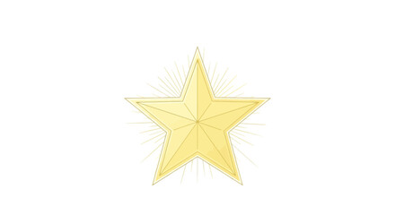 Obraz premium Golden Star Icon Symbol Shape.