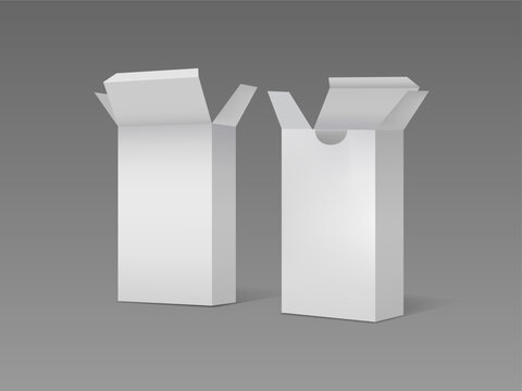 Box for playing cards mockup. Tarot card packaging vector illustration.