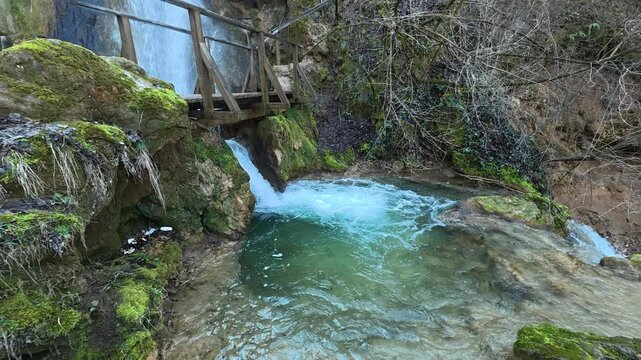 Forest Waterfall and Natural Pool. Ozren Mountain, Sokobanja region (Ripaljka). Balkans, Serbia.