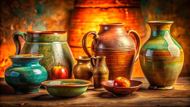 Vintage Style Functional Art Pottery Still Life Photography