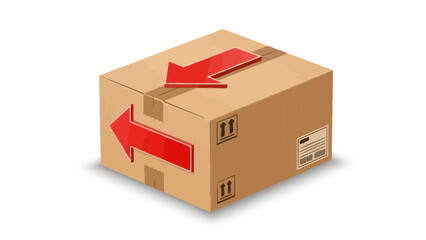 Fototapeta premium Cardboard Box with Arrows.