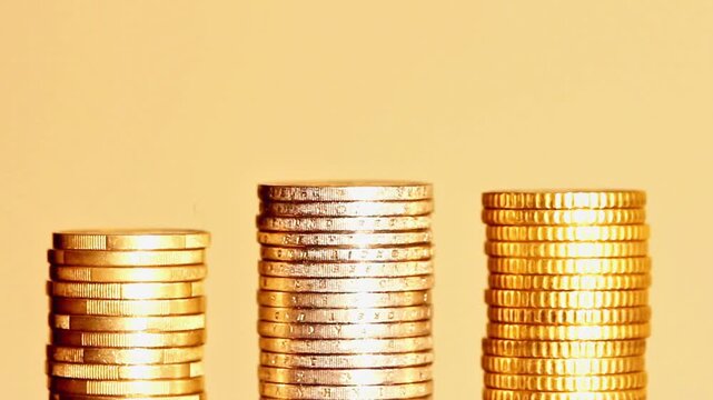 Growing stack of coins 