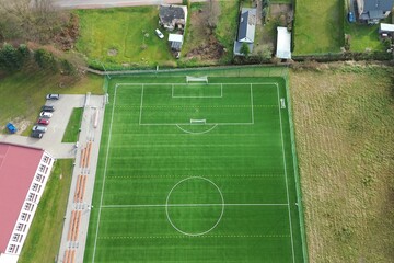 Fototapeta premium Soccer stadium layout with goals and markings