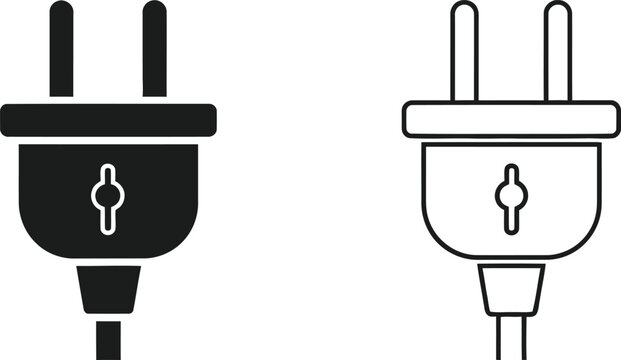 Black and white plugs Vector