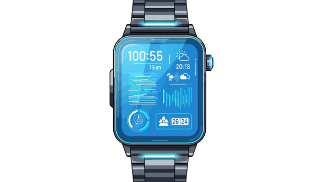 Smartwatch with Blue Screen.