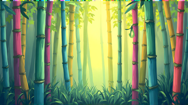 Fantasy Nature Background with Misty Light