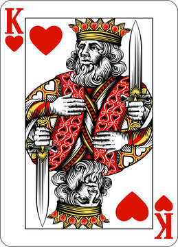 King of Hearts design from a new original deck of playing cards.