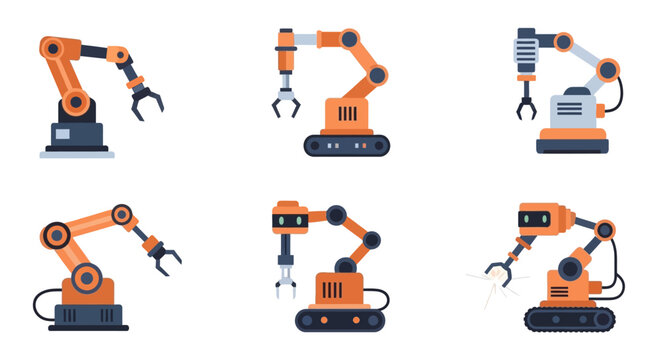 Industrial Robot Arms Set.