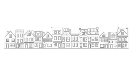 Obraz premium Row of Houses Illustration.