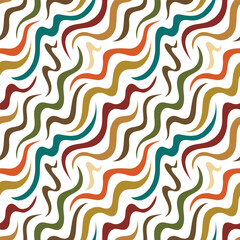 Obraz premium Vivid wavy pattern. Colorful wave design for versatility. Energetic undulating motif with bright shades. Vibrant flowing lines inspired by retro wave motifs for multiple applications