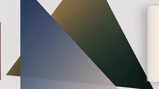 Minimalist geometric abstract design with curled brown sheet