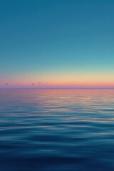 Obraz premium Soft waves ripple gently under a serene pastel sky