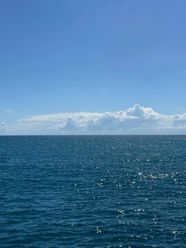 Blue sea and blue sky in summer.