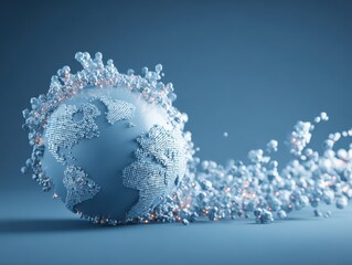 Obraz premium business expansion global on a blue background