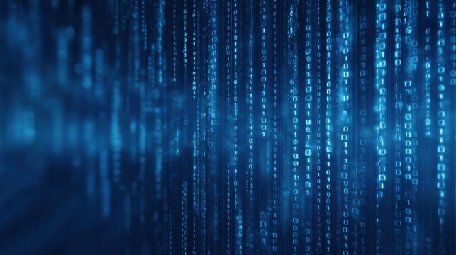 digital matrix blue background on a blue background
