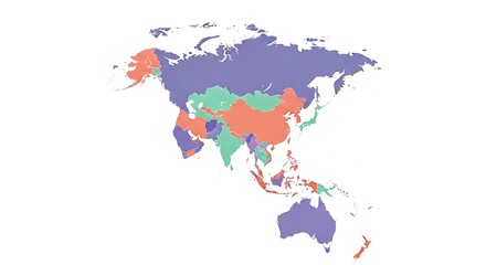 Fototapeta premium colorful world map on white background