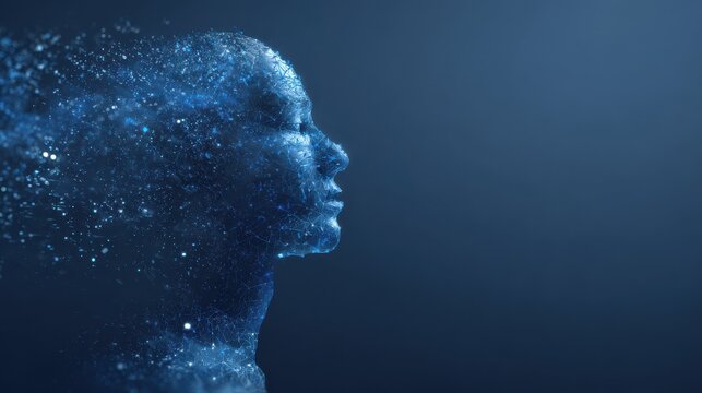 ai language processing blue on a blue background