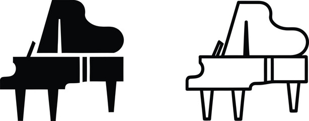 Piano black and white Vector © Sultan