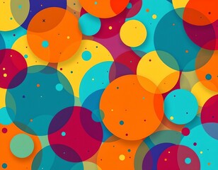 Vibrant Abstract Circles Background with Warm and Cool Hues