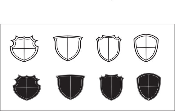 Heraldic shields with various shapes and designs