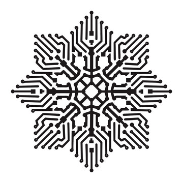 Circuit Board Sak Yant SVG Cut File Geometric Tattoo Line Art Vector Cricut Decal Tech Apparel