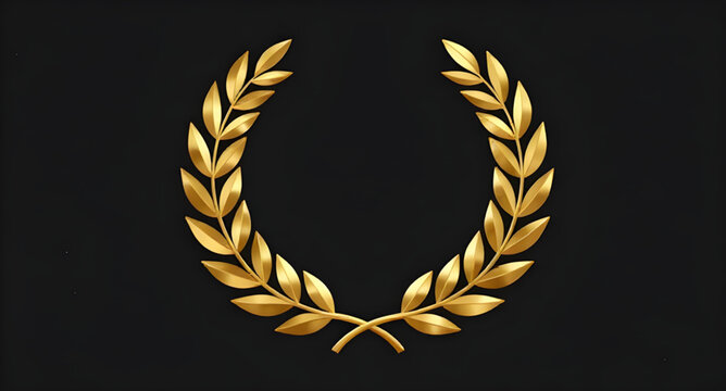 laurel, gold, wreath, golden, leaf, leaves, branch, branches, foliage, botanical, plant, olive, olivebranch, victory, award, honor, success, achievement, winner, champion, emblem, badge, crest, symbol