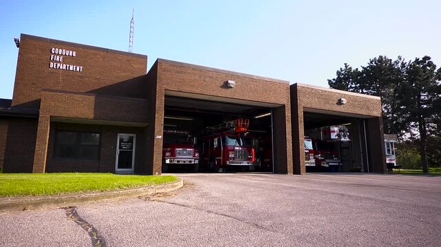 Wide shot of firesation in Canada
