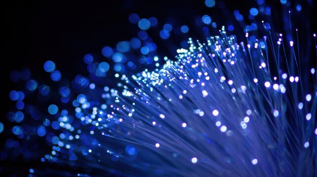 blue fiber optic light on a blue background