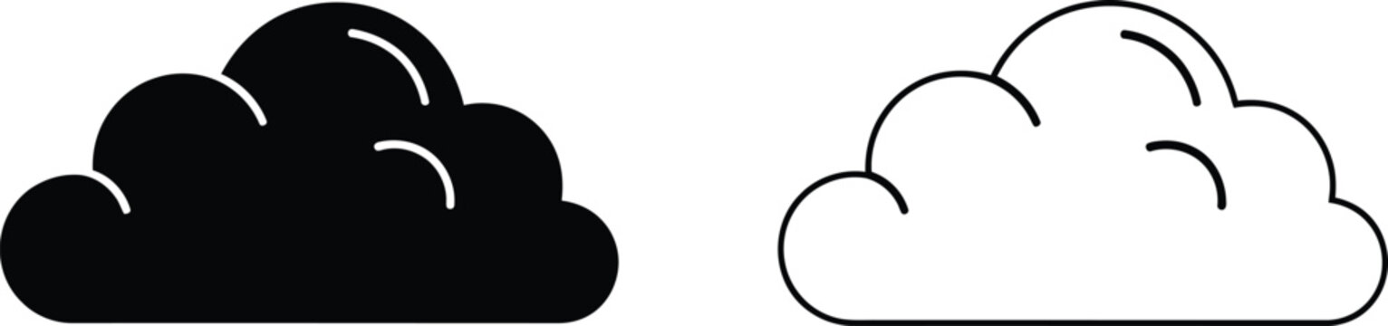 Black and white cloud icons Vector