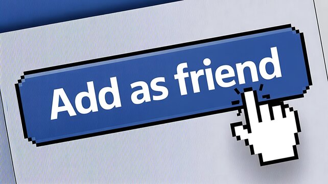 Pixelated 'Add as friend' button with cursor