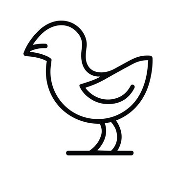 Black line art bird icon vector