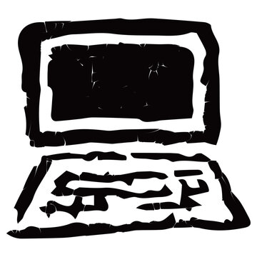 資料請求・パソコンのアイコン 幼稚園HPのためのベクターラインアイコン