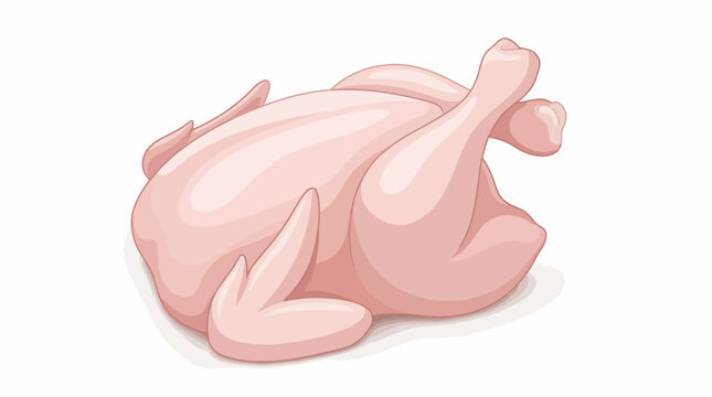 This image depicts a whole raw chicken positioned upside down, emphasizing its plumpness and freshness, suitable for various culinary uses including roasting or grilling.
