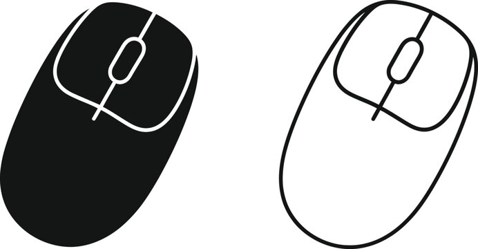 Black and white computer mouse Vector