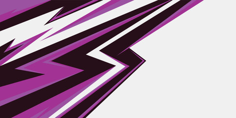 Abstract purple sports background with lightning geometric shapes © YESI