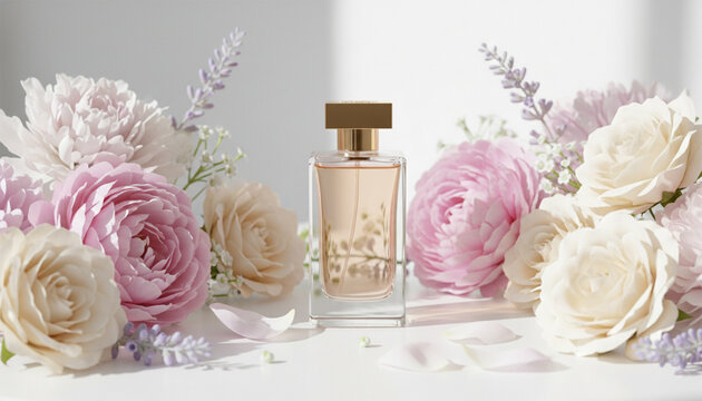 pink rose and perfume