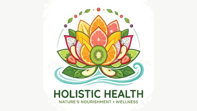 Healthy Food Logo Design, Organic Fruit Wellness Brand Identity, Natural Nutrition Business Graphics