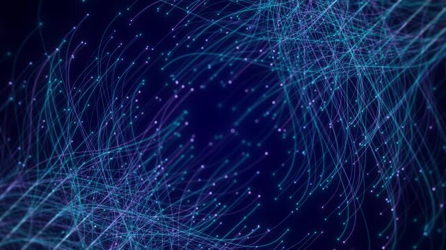 Abstract Neural Network Graph Visualization, AI Machine Learning Data Classification. Connected Nodes and Flow Lines, Big Data Technology Abstract Background for Artificial Intelligence Communication