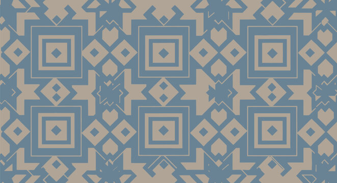 Abstract geometric shapes repeat pattern featuring modern tessellations and intricate designs, perfect for textile and wallpaper applications