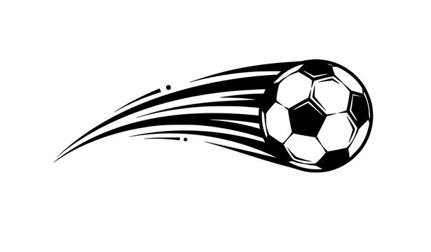 Soccer ball motion trail speed effect football vector illustration