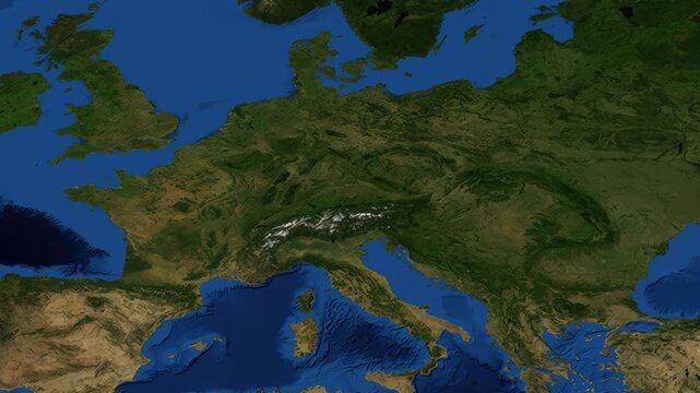 Satellite Map Zoom Animation From World View To Leipzig Germany