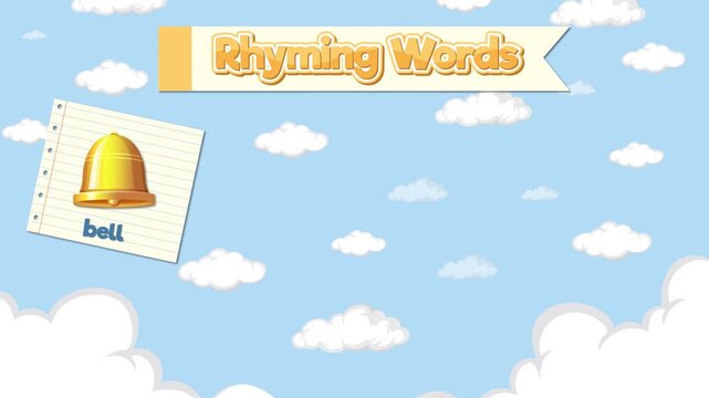 Educational Rhyming Words Animation with Bell Shell Well and Gel