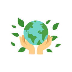 Fototapeta premium World Environment Day Banner. Eco Concept. Green Planet Earth With Text. Vector illustration