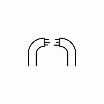 separated plug connectors icon sign vector