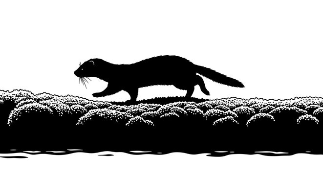 Otter walking on rocky shore.