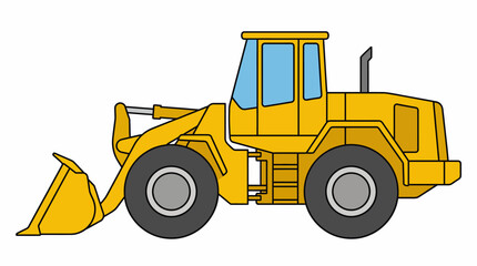 Fototapeta premium A detailed illustration of a heavy loader showcases its robust design and functionality, representing the strength and capability essential in modern construction and earth-moving tasks.