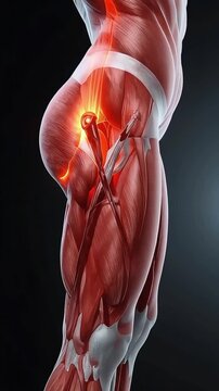 Human body glutes thighs muscle pain anatomy.